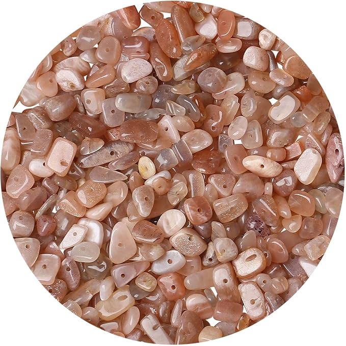 LAIDANLA Sunstone 400pcs Natural Chip Stone Beads 5-8mm Healing Crystal by LAIDANLA