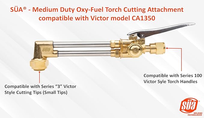 SÜA - Medium Duty Oxy-Fuel Torch Cutting Attachment compatible with Victor model CA1350