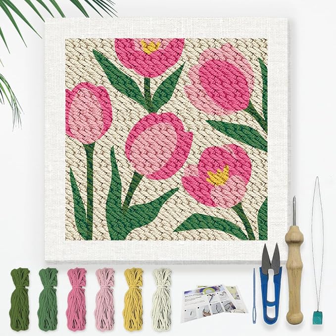 Doodlream Tulips DIY Punch Needle Embroidery Kit by Doodlream
