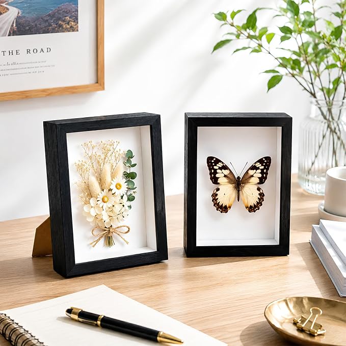 VOKOY 4 Pack 5" x 7" Shadow Box Frame, Small Wood Hollow Picture Frame - Image 7