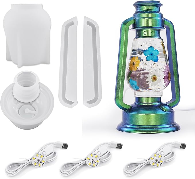 Actvty Oil Lamp Resin Molds Set, Hurricane Lamp Silicone Mold - Image 7