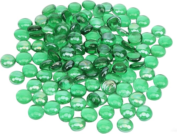 10 lb Green Glass Beads for Vases, Glass Pebbles by Unknown