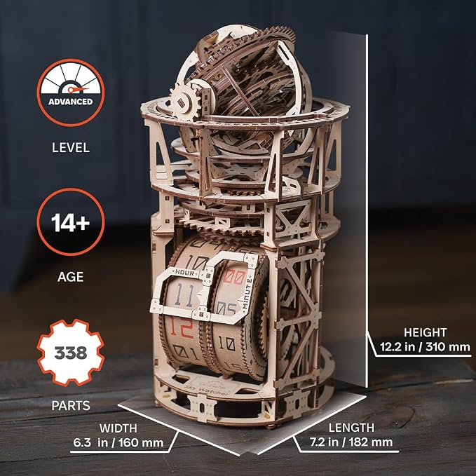 UGEARS Astronomer Table Clock - Image 3
