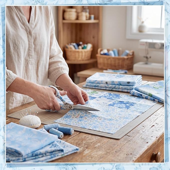 25 Pcs Blue Quilting Fabric Scraps - Image 6