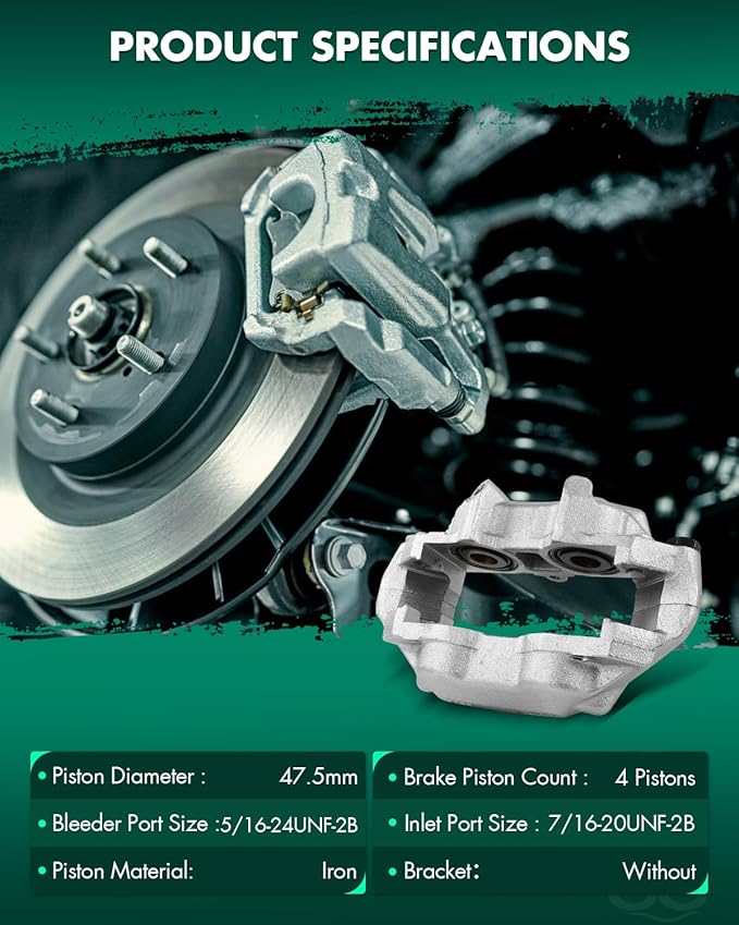 SCITOO 187016 Front Right Disc Brake Caliper Fit For Chev For Corvette 1965-1982, 4 Pistons