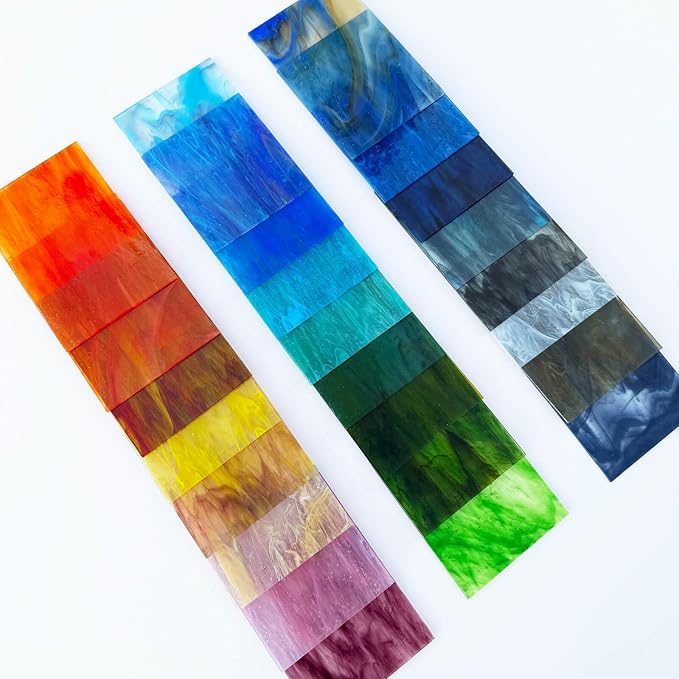 LITMIND 24 Sheets Transparent Streaky Stained Glass Sheets – Mystic Rainbow Mix - Image 5