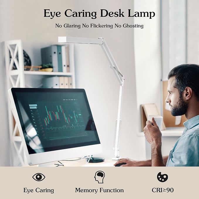 LED Desk Lamp, Manicure Table Lamp, Dimmable Eye-Caring Drafting Light - Image 5