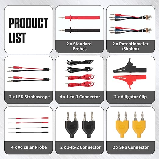 48PCS Automotive Circuit Test Leads Kit, Multi-Function Auto Diagnostic Tools with Electrical Breakout Leads, Alligator Clips & Multimeter Probes