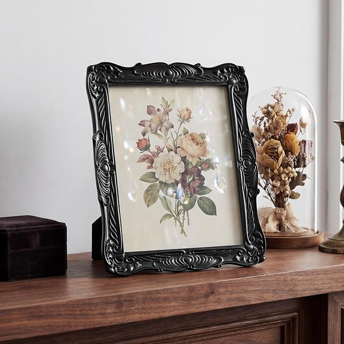 Cuspin Black Picture Frame 8x10 Gothic Frames, Vintage Handcrafted Resin Frame - Image 2