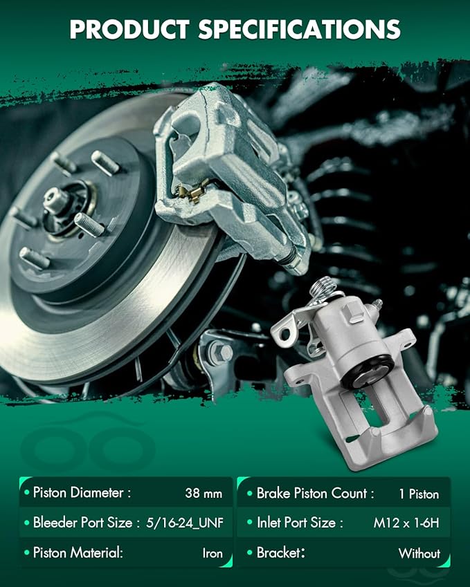 SCITOO Rear Left Brake Caliper Without Bracket 192577 Compatible For Audi For A3 1999-2003,For TT 2000-2006,For Volkswagen For Type 1 2000-2010,For Type 1 Cabrio 2010,For Golf 2000-2006,For R32 2003