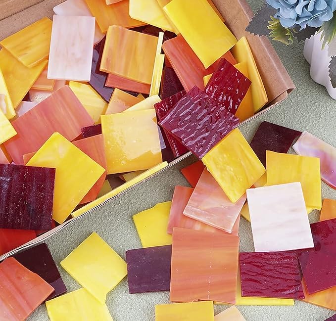 Lanyani Stained Glass Sheets Pieces, Glass Mosaics Tiles - Image 4