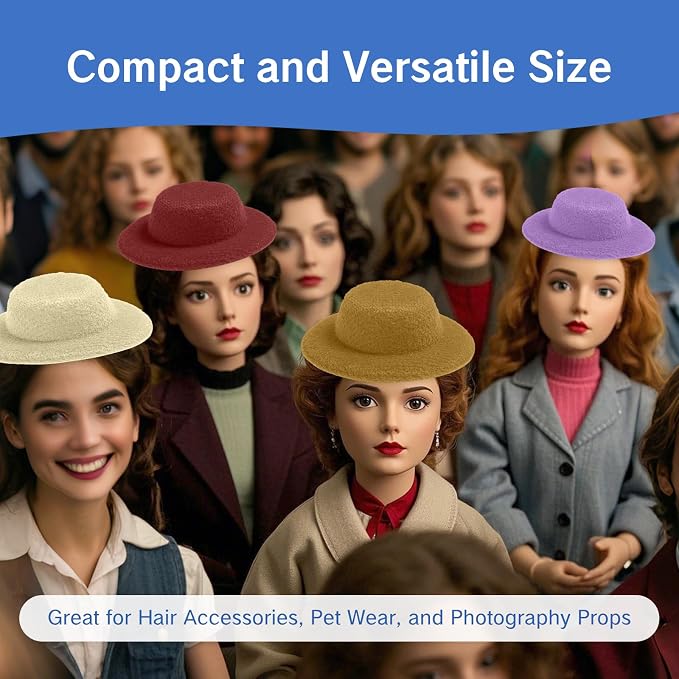 NIIIYTYB 18 Colors Doll Hat Craft Set Mini Tiny Hats - Image 6