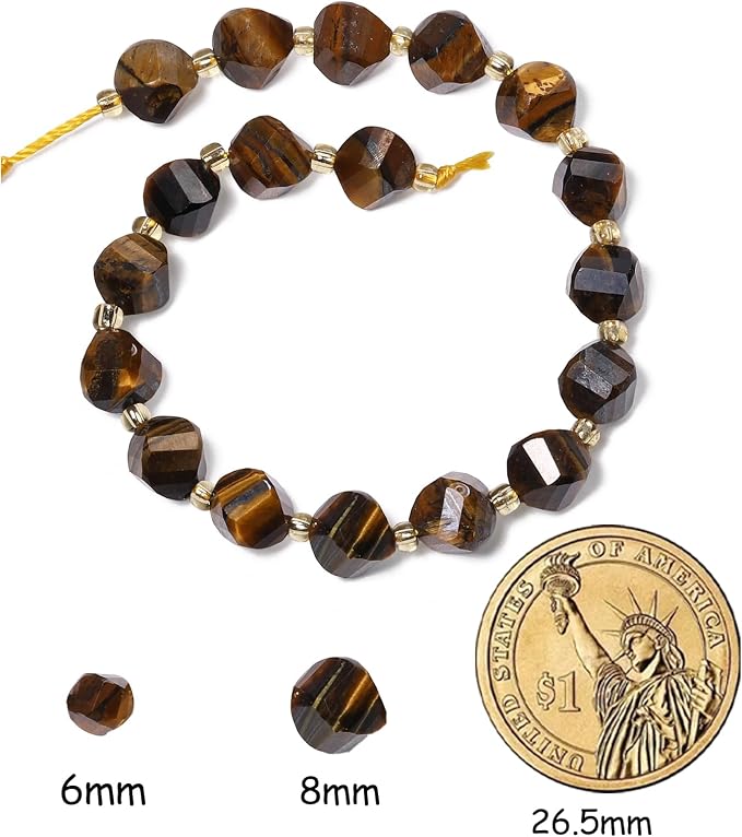 42pcs Natural Tiger's Eyes Stone Beads - Image 2