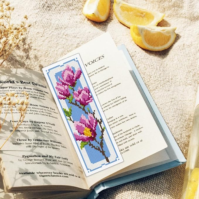 ORIGACH 6 Set Magnolia Cross Stitch Bookmark Kits - Image 7