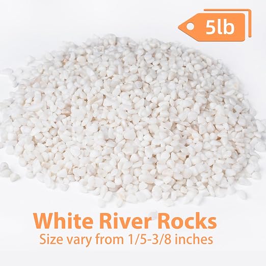 Pulovin 5 lbs White Aquarium Gravel, 1/5 Inch White Rocks - Image 2