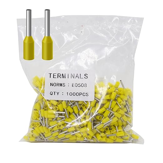 Fidioto AWG22 Wire Ferrules Terminals,1000pcs AWG22 Terminal Connector Wire Insulated Cord Pin Ends Terminals for Electric, Industrial, Chemical Industry, Power Control System, etc.