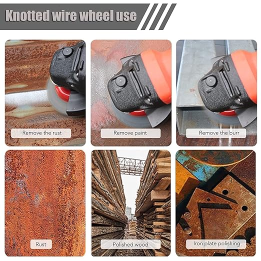 12 Pack 4 Inch Wire Wheels for Angle Grinder, Wire Brush for 4 1/2 Angle Grinder, Twist Knotted Carbon Steel Wire Wheel with 5/8" Thread Arbor for Removing Rust