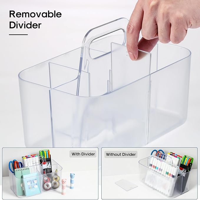 Multiuse Caddy Organizer with Handle, Portable Plastic Tote Bin - Image 6