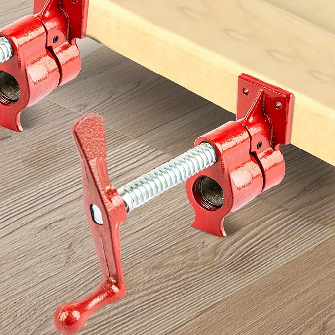 3/4" 2-Pack Pipe Clamp for Woodworking Heavy Duty Cast Iron Quick Release Pipe Clamps For Woodworking Home Improvement Workshop and Construction Site