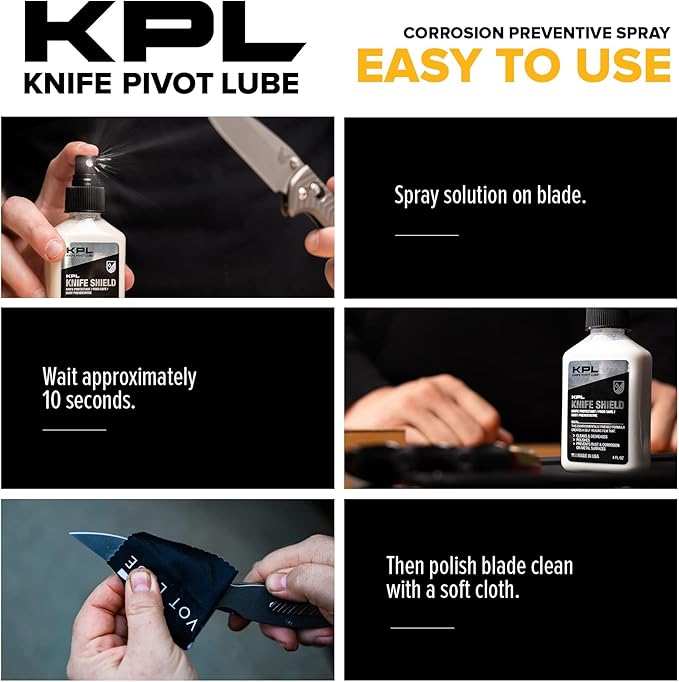Knife Pivot Lube – Knife Shield Corrosion Preventive – Food Safe Rust Protection & Water Based Cleanser – 4 fl oz