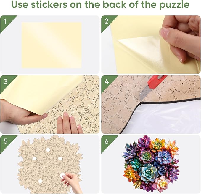 Bodhipnjoy Wooden Puzzles for Adults, Flower Succulent Jigsaw Puzzle- 5mm - Image 8
