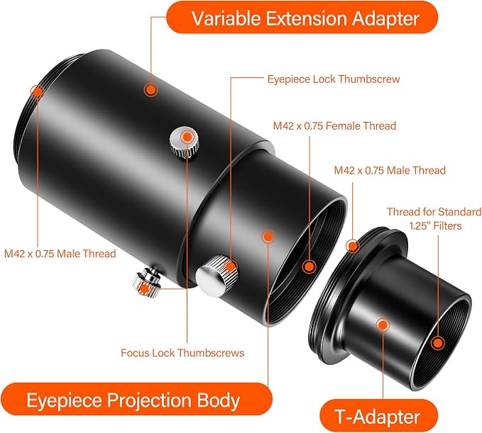 Astromania Telescope Photo Adapters, Metal Extendable Camera Adapter - Image 2