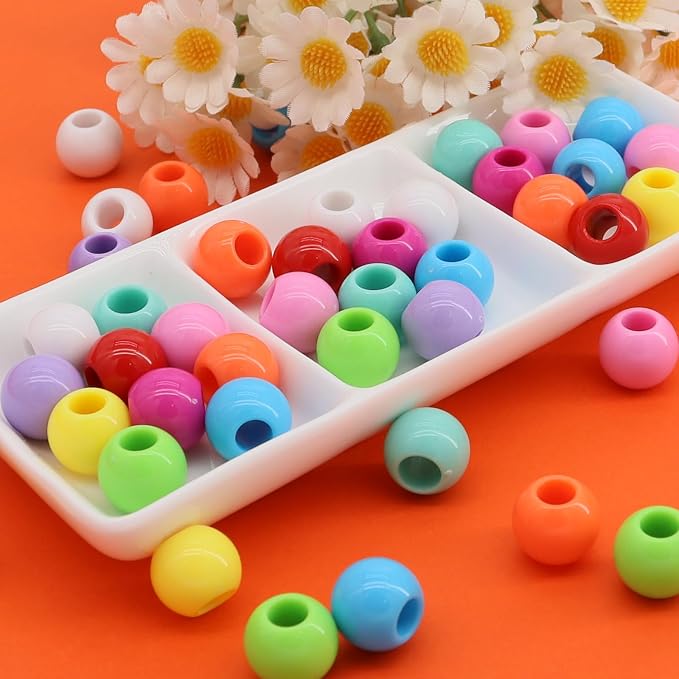 190pcs 14mm Plastics Acrylic Beads Mix Rainbow Color DIY Colorful Mix 10 Color - Image 6
