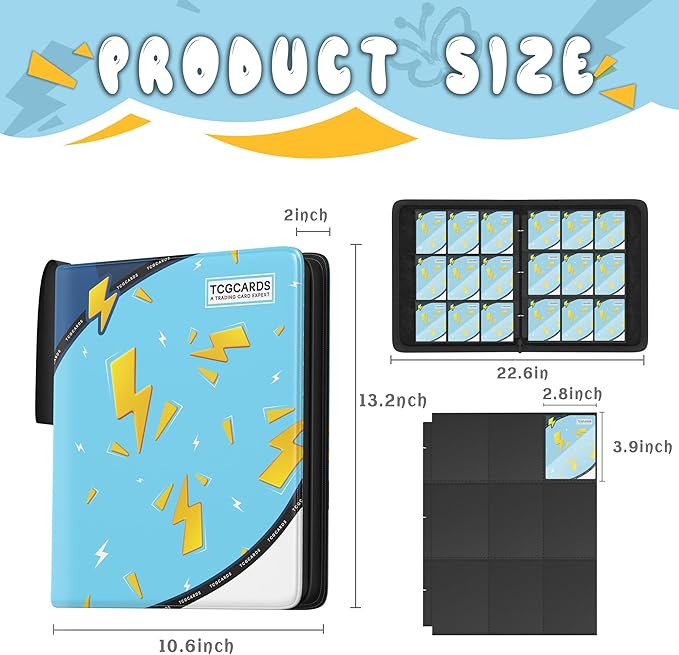 Trading Card Binder 9 Pocket, Card Binder 900 Pockets, Card Book Holder Cards - Image 2