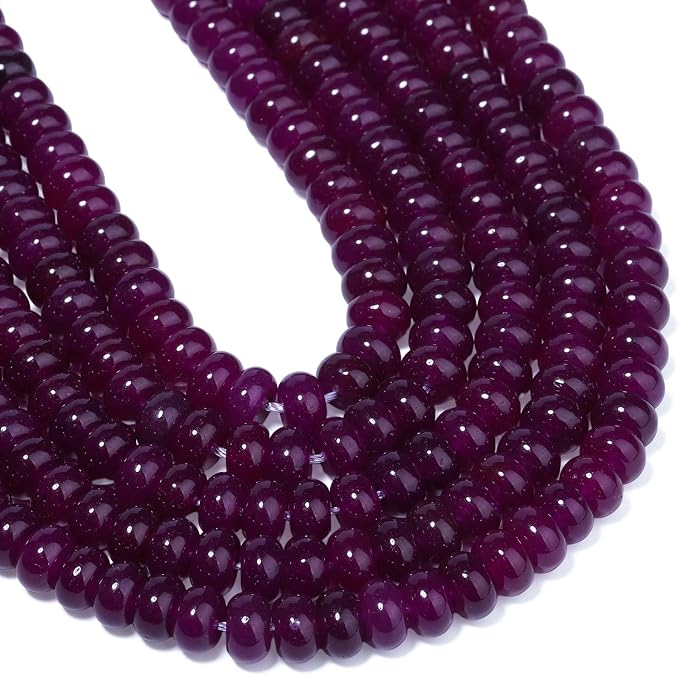 Songxi 5x8mm Natural Purple Chalcedony Stone Rondelle Beads, Gemstone - Image 9