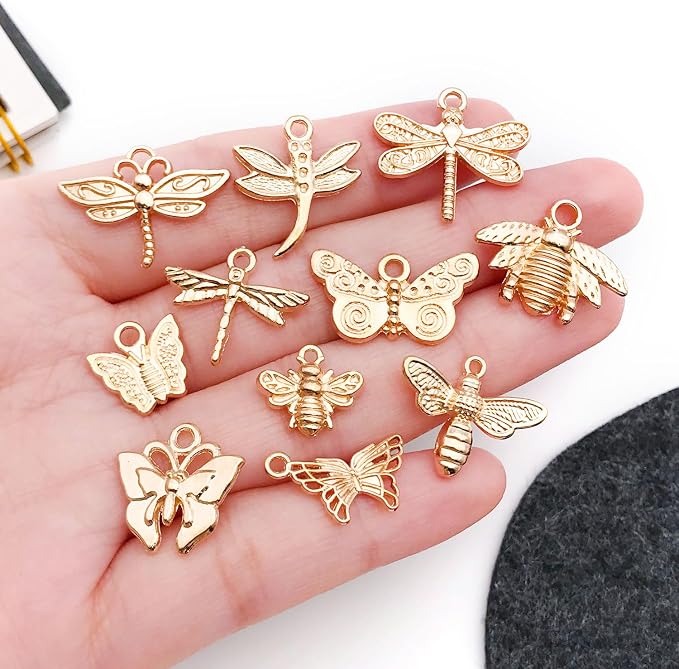 WOCRAFT 60pcs KC Gold Butterfly Bracelet Charms - Image 2