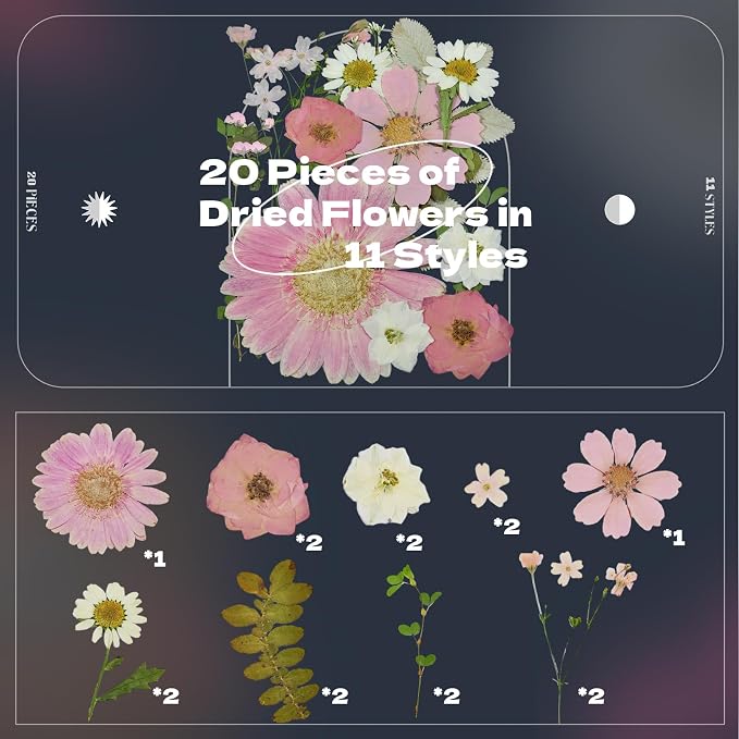 Pink Dried Pressed Flowers, Real Nature Flowers - Image 4