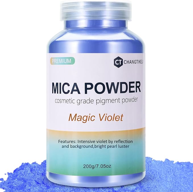 Mica Powder, 7.05OZ（200g）, Magic Violet Mica Powder Pigment by CHANGTIKEJIWelcomeYouOrder