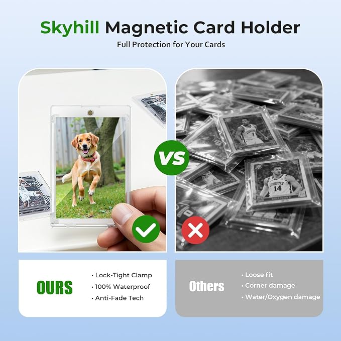 Skyhill 102ct Magnetic Card Holders, 35pt Acrylic One Touch Card Holder - Image 6