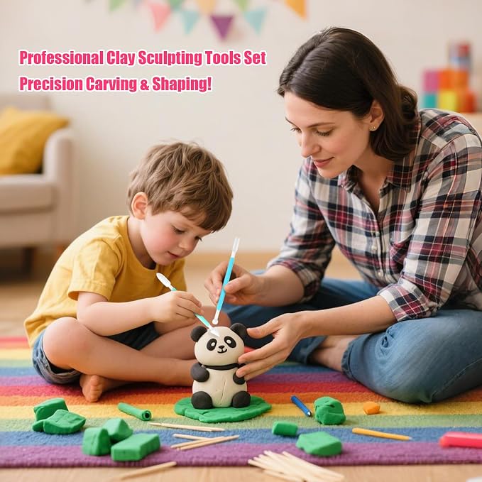 Black Air Dry Clay Wolwefa 72 Packs Air Dry Foam Clay, Moldable Super Light - Image 7