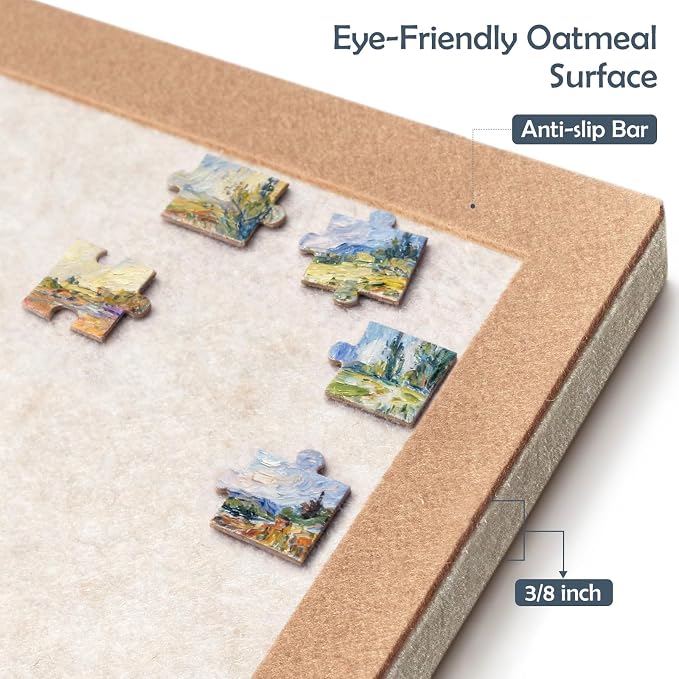 Puzzle Board with 4 Sorting Trays, Playing Surface with Protective Cover - Image 3