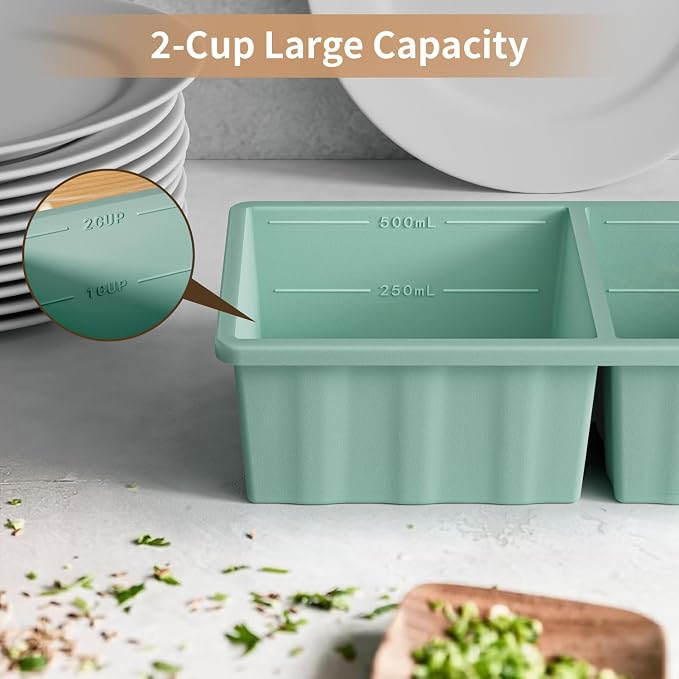Silicone Freezer Tray for Soup Ice Cubes: 2-Cup Freezing Tray - Image 7