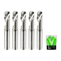 O Flute Upcut Spiral Router Bits 1/4 Inch Shank 1/4 Inch Cutting Dia. Carbide Single Flute CNC Router Bits, Ideal for Aluminum, Plastic, Acrylic, Wood, MDF and PVC (5PCS)