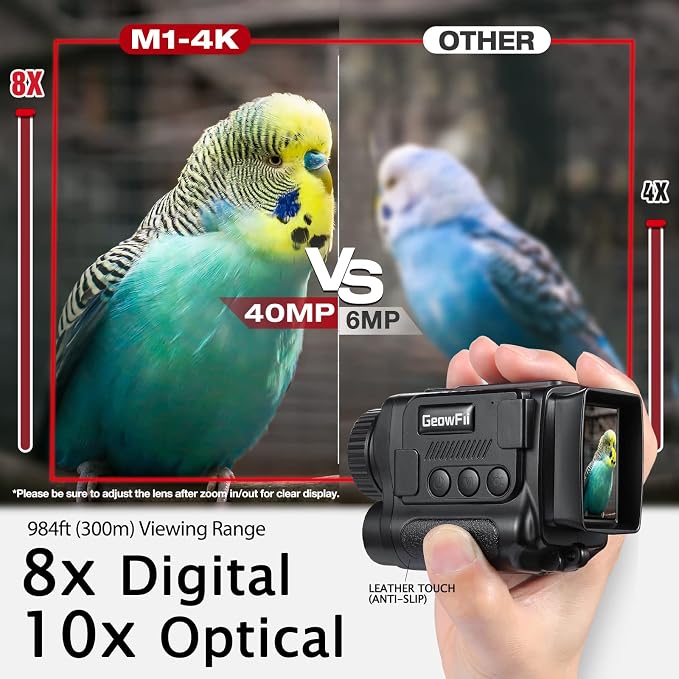 GeowFiiTech Night Vision Monocular, 4K Infrared Digital Night Vision Goggles - Image 5