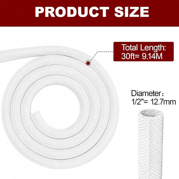 Automotive Wire Loom High Temperature Braided Wire Loom, Split-Sleeve Heat - Image 4