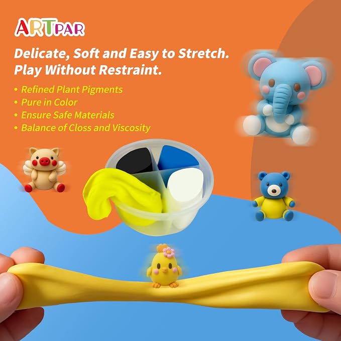 ARTPAR Air Dry Clay, 12 Animals Modeling Magic Clay Kit, Kids Crafts Gifts | - Image 7