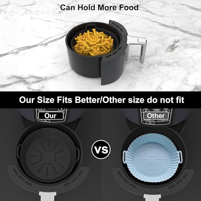 Round Silicone Air Fryer Liners 3Pack, Ninja AF101 & AF161 Silicone Liners - Image 4