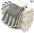 Evridwear Cotton Polyester String Knit Shell Safety Protection Work Gloves for Painter Mechanic Industrial Warehouse Gardening Construction Men & Women 12 Pairs, With Two Side dots, L Size