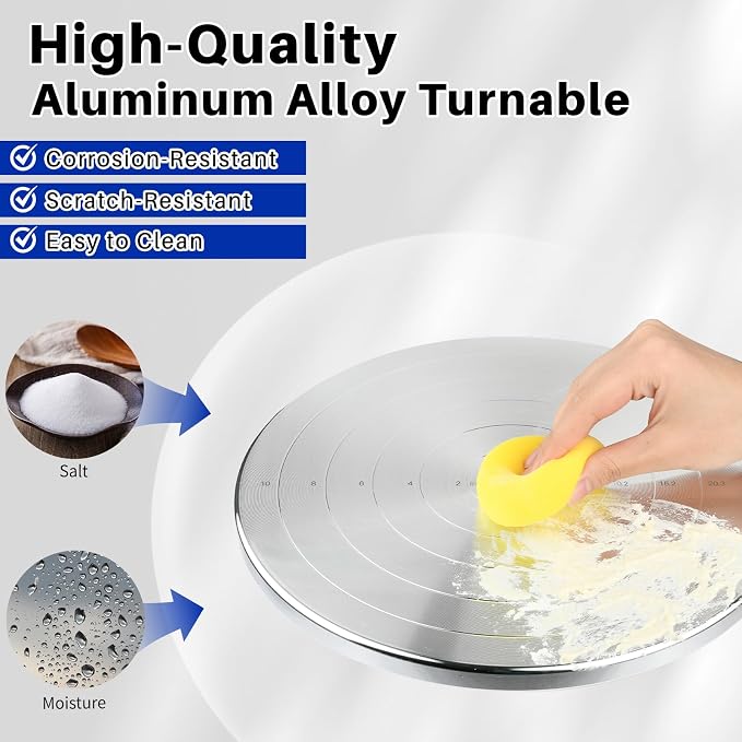 Banding Wheel, Double-Sided Pottery Turnable Wheel Aluminium Alloy Heavy Duty - Image 4
