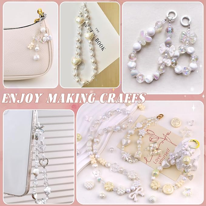 200-260PCS TINKRSTUFF Assorted White Acrylic Beads - Image 5