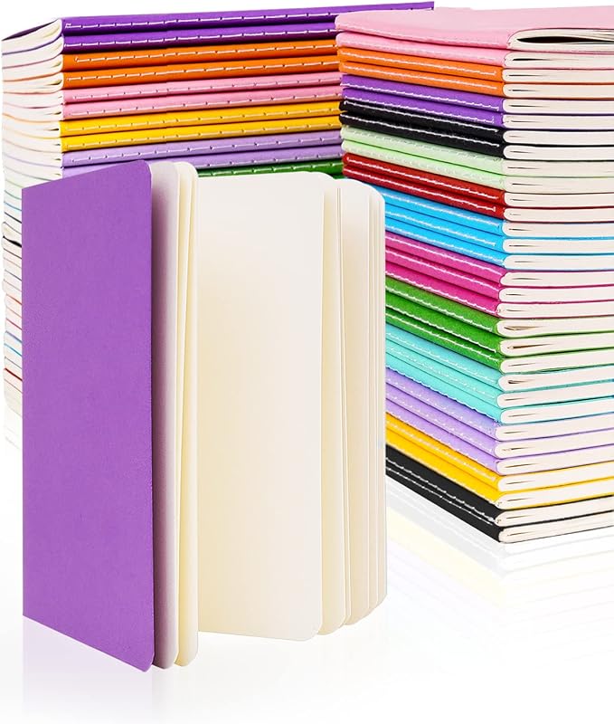 Dynta Small Notebook Bulk 60 Packs A6 Mini Sketchbooks Blank Page Colorful Cover by Dynta