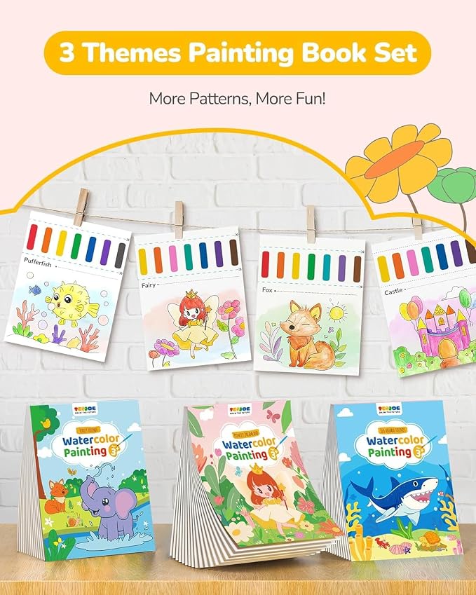 TECJOE 3 Pack Paint with Water Coloring Books - Image 3