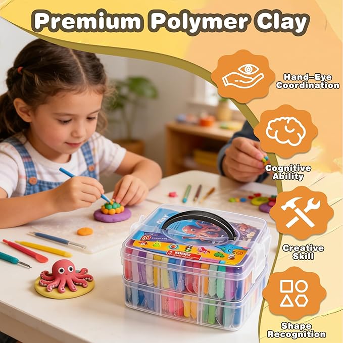 Ixiaoyoo 51 Colors Polymer Clay, Oven Bake DIY Modeling Clay - Image 5
