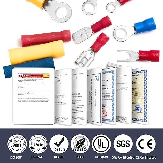 Chanzon Insulated Wire Connector (Butt Spade Fork Ring) Crimp Terminal Splice, Male & Female Quick Disconnect Kit Solderless Assorted Electrical Crimping Tools(420pcs)