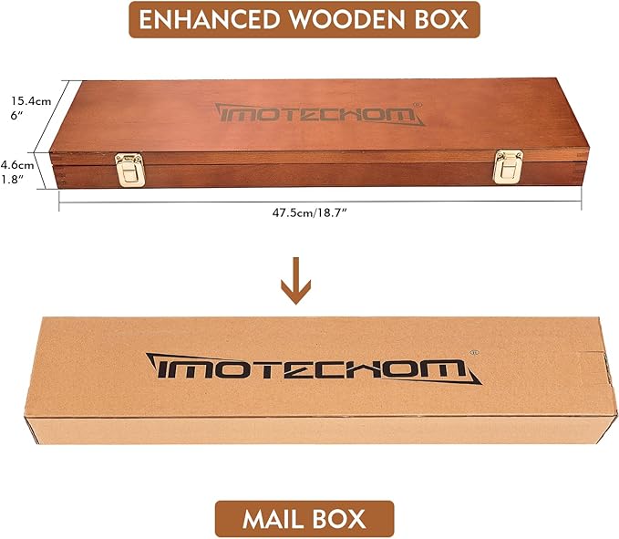 4-Pieces Carbide Tipped Woodturning Tools Lathe Chisel Set with Stainless Steel Blade, Wooden Box