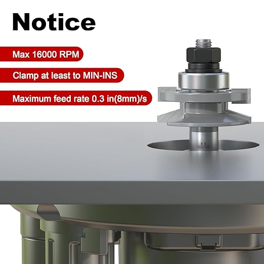 Professional 2PCS Bevel Style Rail and Stile Router Bits Set 1/2 Inch Shank, 3/8 Inch Cutting Depth, Up to 7/8 Inch Stock, Door Frame Shaper Cutters Raise Panel Making Router Bit Set